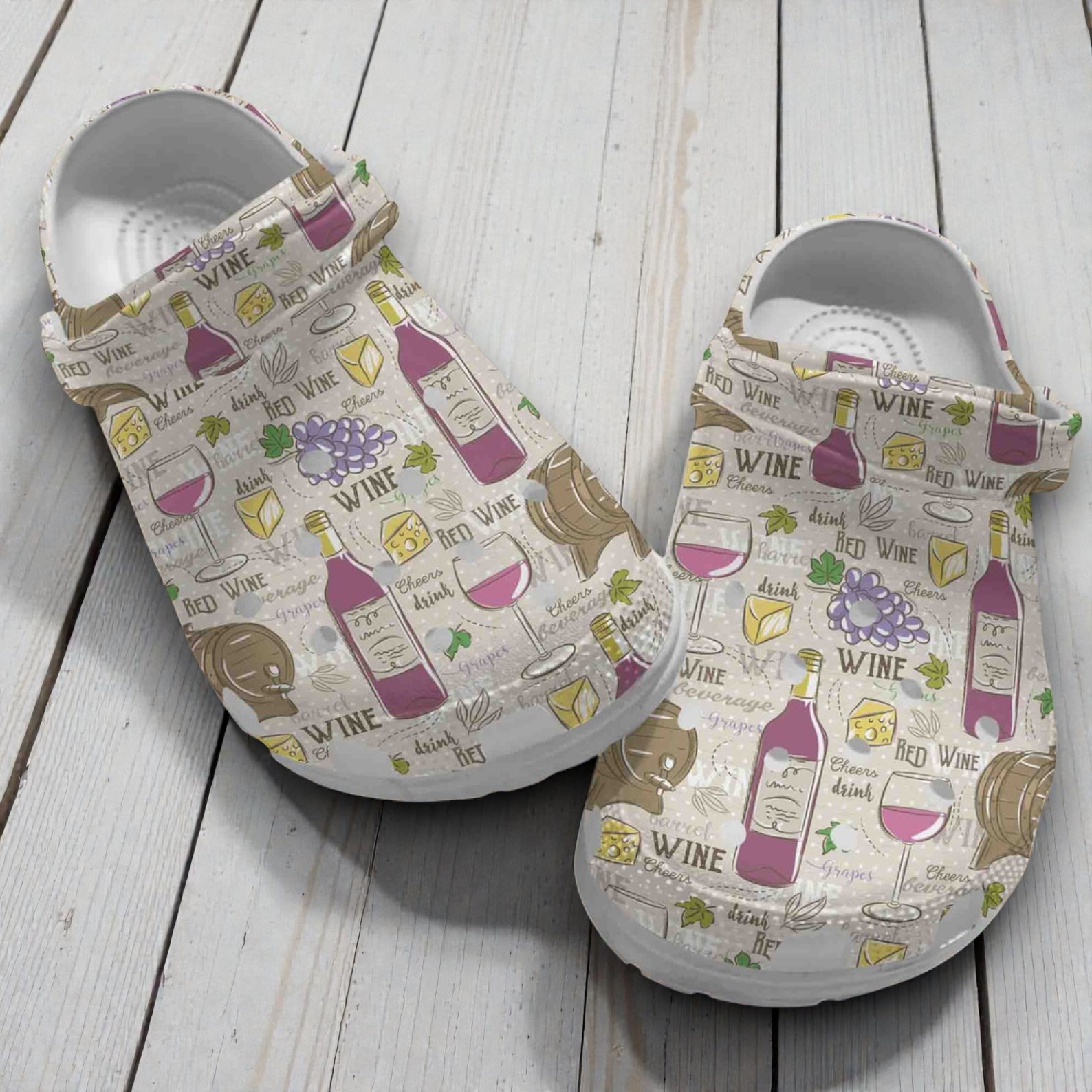 Grape Wine And Cheese Gift For Lover Classic Crocs Grape Wine And Cheese Gift For Lover Classic Crocs