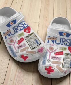 Greatest Nurse Collage Crocs – Medical Scrapbook Hospital Shoes