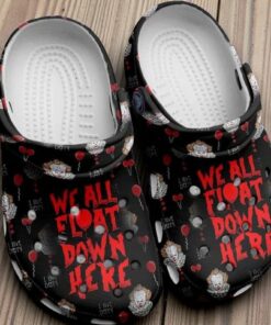 Pennywise IT Horror Crocs | “We All Float Down Here” Scary Clown Shoes