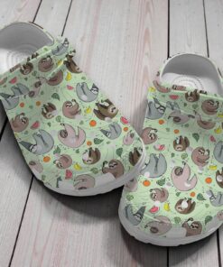 Cute Hanging Sloth Crocs | Tropical Fruit & Lazy Animal Shoes