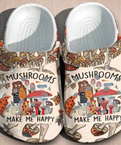 “Mushrooms Make Me Happy” Crocs | Cute Cottagecore Foraging Shoes