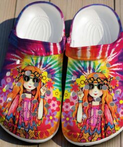 Hippie Girl Colorful Clogs Shoes