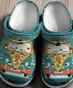 Hippie   Hippie Van Personalized Clog Shoes For Men And Women