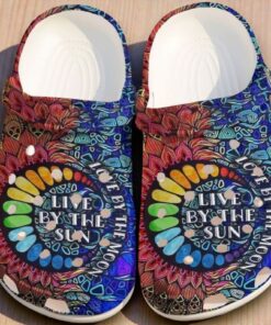 Live By The Sun Love By The Moon Crocs – Boho Colorful Mandala Shoes
