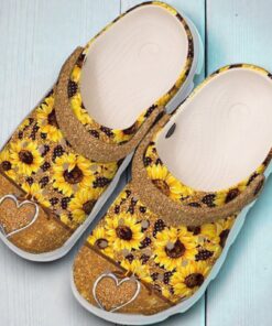 Hippie Love Sunflower Crocs Shoes