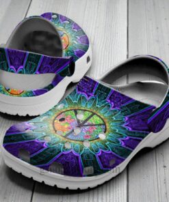Hippie Peace Trippy Flower Shoes Clogs   Hippie Be Kind Beach Shoes Clogs Birthday Gift For Men Women