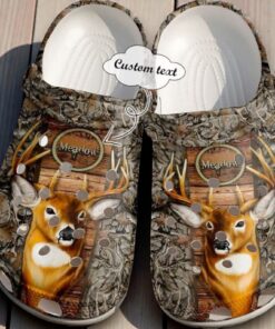 “The Trophy Buck” – Personalized Camo & Deer Portrait Crocs