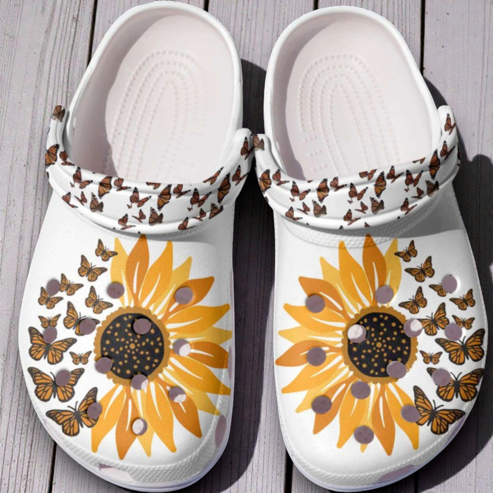 Immemse Butterflies With Sunflowers For Lover Classic Crocs Immemse Butterflies With Sunflowers For Lover Classic Crocs