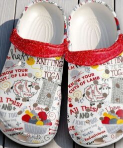Funny Knitting Lover Crocs | “Knitting Is The New Yoga” Yarn Shoes