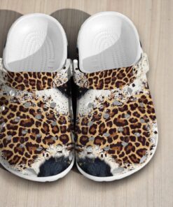 Leopard and Cow Print Crocs | Mixed Animal Fur Pattern Shoes