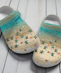 Sea Turtle Beach Crocs – Tropical Ocean Wave Summer Vacation Shoes