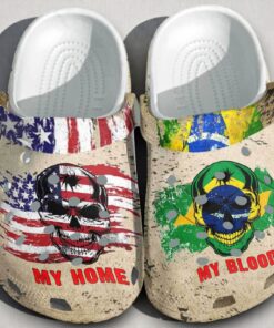 My Blood Brazil My Home Usa Flag Shoes Clogs Gift