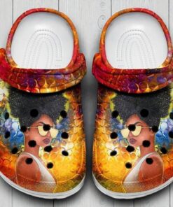 Natural Curl Girl Cool Yellow Glasses Shoes Clogs Gift