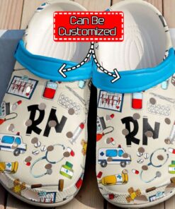 Nurse   Nurse Rn Pattern clog Shoes For Men And Women