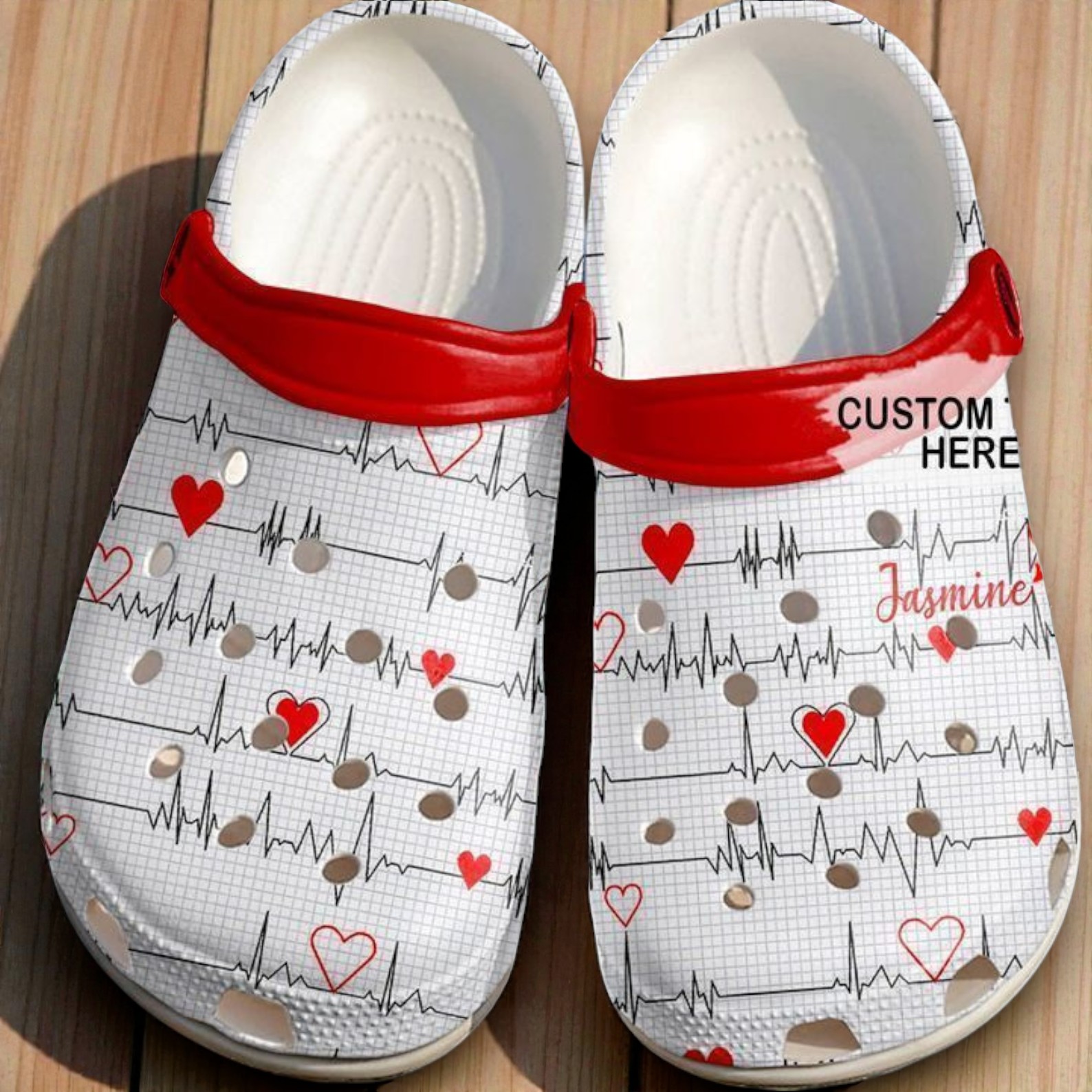 Nurse Personalized Heartbeat Pattern Classic Crocs Nurse Personalized Heartbeat Pattern Classic Crocs
