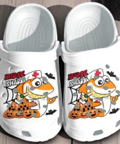 Halloween Nurse Shark Crocs | Funny Spooky Medical Shoes