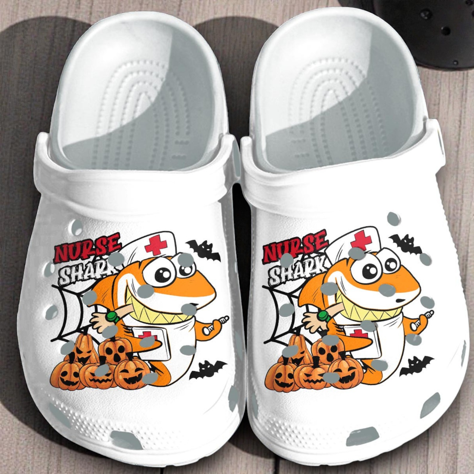 Halloween Nurse Shark Crocs | Funny Spooky Medical Shoes Halloween Nurse Shark Crocs | Funny Spooky Medical Shoes