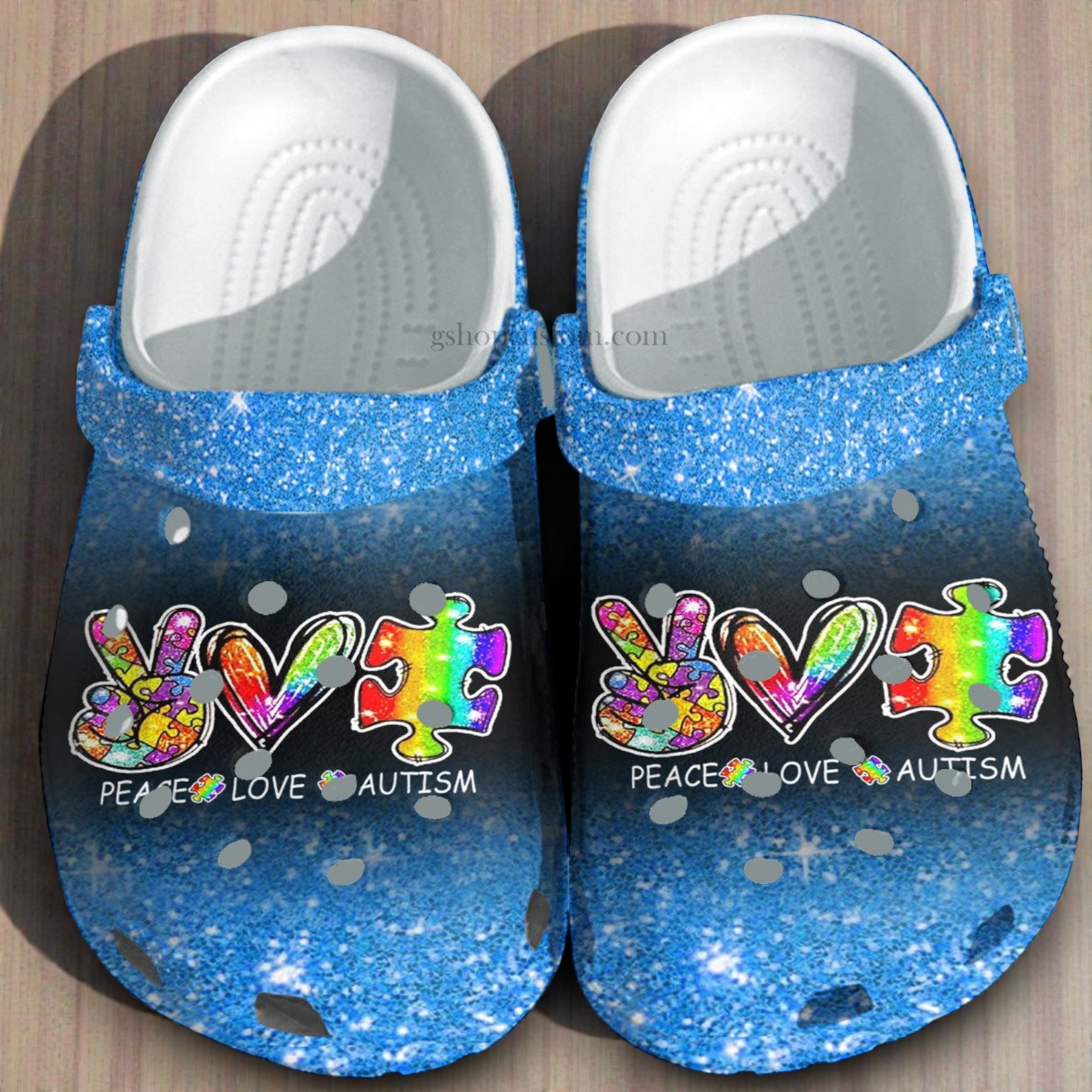 Peace Love Autism Blue Twinkle Shoes Rainbow Puzzel Love Classic Crocs Gift Peace Love Autism Blue Twinkle Shoes Rainbow Puzzel Love Classic Crocs Gift