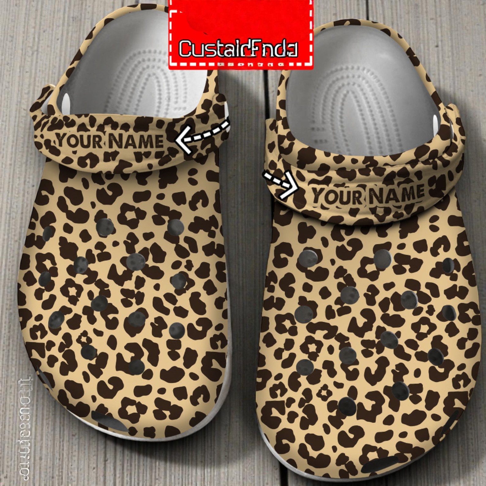 Personalized Leopard Print Crocs | Custom Name Animal Print Shoes Personalized Leopard Print Crocs | Custom Name Animal Print Shoes