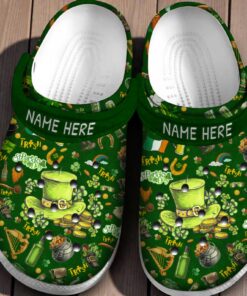 Custom St. Patrick’s Day Crocs | Personalized Irish Shamrock & Leprechaun Shoes