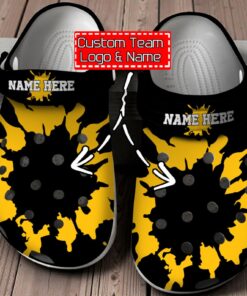 Personalized Name Logo Football Team Color Splash clog Shoes For Men And Women