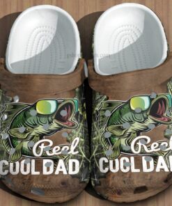 Reel Cool Dad Fishing Retro Crocs Shoes Gift Uncle Father Day  Fishing Camo Vintage Shoes Customize