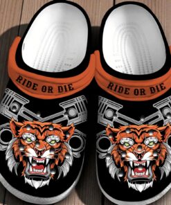 Ride Or Die Biker Tiger Gift For Lover Classic Crocs