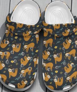 Sleeping Cute Sloths Tree Flower Gift For Lover Classic Crocs