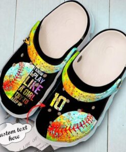 Softball   Personalized I Know Play Like A Girl Clog Shoes For Men And Women