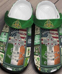 St Patricks Day Irish Shamrock Irish By Blood American By Birth Crocband Shoes