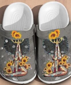 Yoga Afro Woman Affirmations Crocs – “I Am Enough” Meditation Shoes