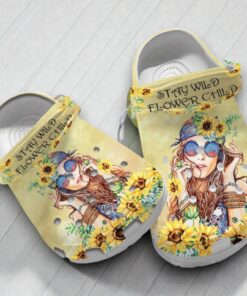 Sunflower Hippie Girl Shoes clogs Gifts For Women Girls