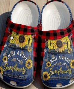 Sunflower Just A Girl Who Loves Jean Gift For Lover Classic Crocs