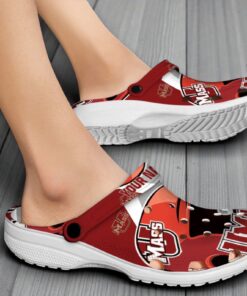UMass Minutemen NCAA Sport Crocs Crocband Clogs Shoes Comfortable For Men Women and Kids