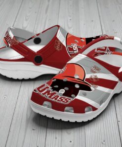 UMass Minutemen NCAA Sport Crocs Crocband Clogs Shoes Comfortable For Men Women and Kids