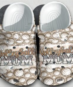 Volleyball Mom Leopard Twinkle Crocs Shoes Gift Mommy   Volleyball Pattern Shoes Gift Women Birthday