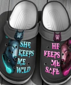 Wolves Keeps Me Wild And Safe Shoes Clogs Gifts