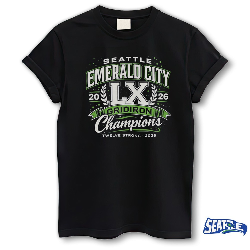2026 Seattle Seahawks Super Bowl Champions Emerald City Gridiron Twelve Strong Shirt 2026 Seattle Seahawks Super Bowl Champions Emerald City Gridiron Twelve Strong Shirt