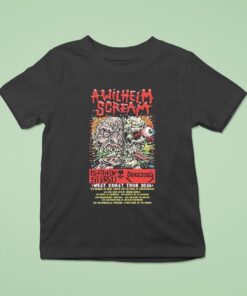 A Wilhelm Scream West Coast Tour 2026 Skull Brain Shirt