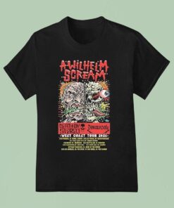 A Wilhelm Scream West Coast Tour 2026 Skull Brain Shirt