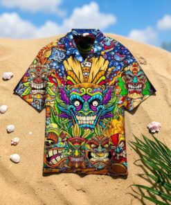 Aloha Tiki Tiki Awesome Short All Over Printed Hawaiian Shirt