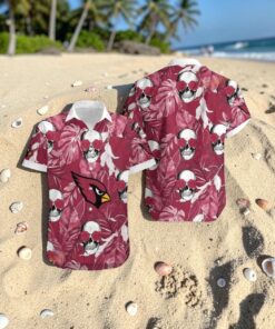 Arizona Cardinals Coconut Leaves And Skulls Hawaii Shirt Summer Collections, Cardinals Gear