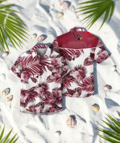 Arizona Cardinals NFL Palm Leaves Hot Summer Collection Funny 3D NFL Hawaiian Shirt, Arizona Cardinals Fan Shirt