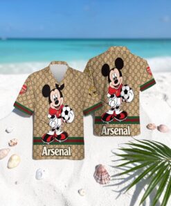 Arsenal Gucci Mickey Mixing Trending Style Funny Hawaiian Shirts
