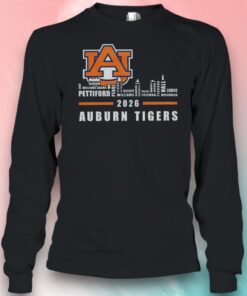Auburn Tigers NCAA Mens Basketball 2026 Name Player City Skyline And Logo Shirt