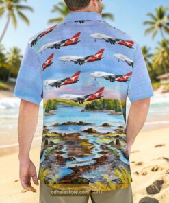 Australia Qantas Boeing 747sp 38 Button Up Hawaiian Shirt