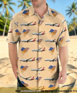 Australia Qantas Boeing 787 9 Dreamliner Button Up Hawaiian Shirt
