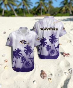 Baltimore Ravens Coconut Trees NFL Gift For Fan Hawaiian Graphic Print Shirt, Baltimore Ravens Gifts for Fans