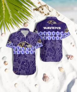Baltimore Ravens Flower And Logo Hawaii Shirt Summer Collection, Baltimore Ravens Unique Gifts