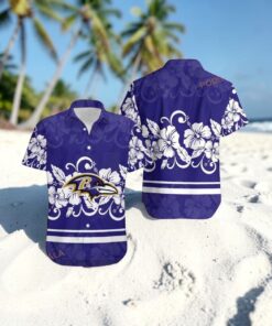 Baltimore Ravens Hibiscus Flowers Hawaii Shirt Summer, Baltimore Ravens Apparel